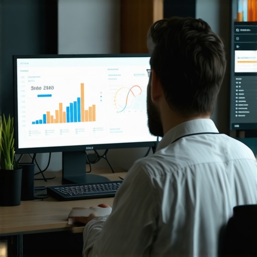 Advanced GMB Analytics and AI Tools Person analyzing GMB data with AI-powered analytics tools for predictive insights