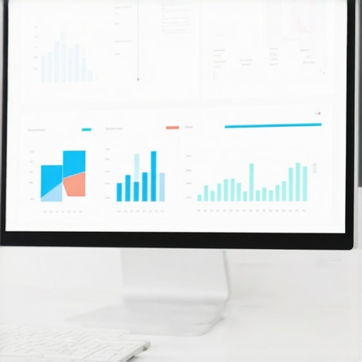 Professional analyzing Google My Business analytics charts on a computer screen, highlighting advanced data insights.