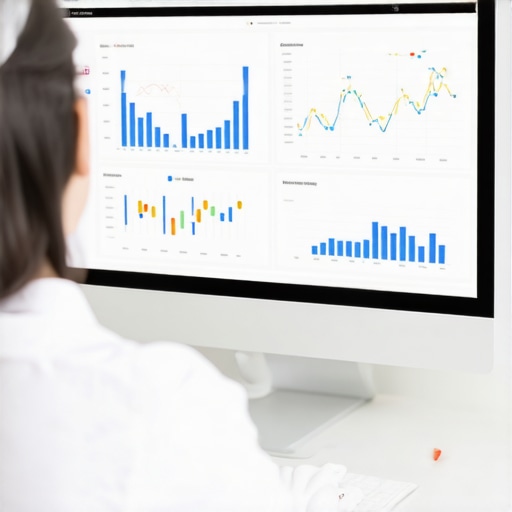 Digital marketer reviewing GMB analytics charts and graphs