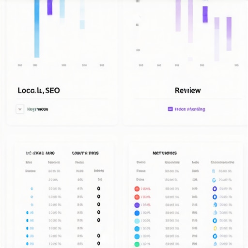GMB Analytics Dashboard for Local SEO Performance An analytics dashboard displaying local SEO metrics and performance insights.