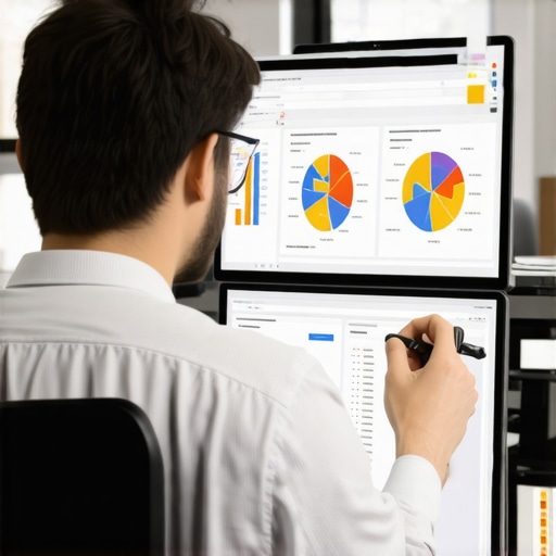 GMB Dashboard Analysis for Local SEO SEO expert analyzing Google My Business metrics with charts