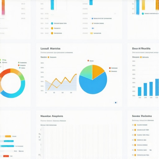 Sophisticated analytics dashboard with maps, graphs, and sentiment analysis data for local SEO optimization