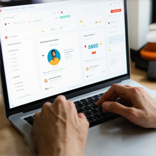 Person working on Google My Business profile with SEO tools on screen.