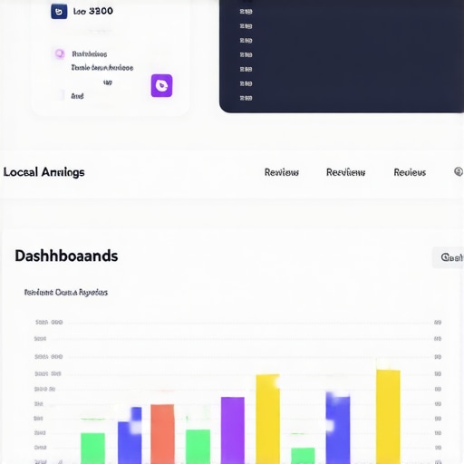 Dashboard displaying local SEO metrics, rankings, reviews, and analytics in a professional interface