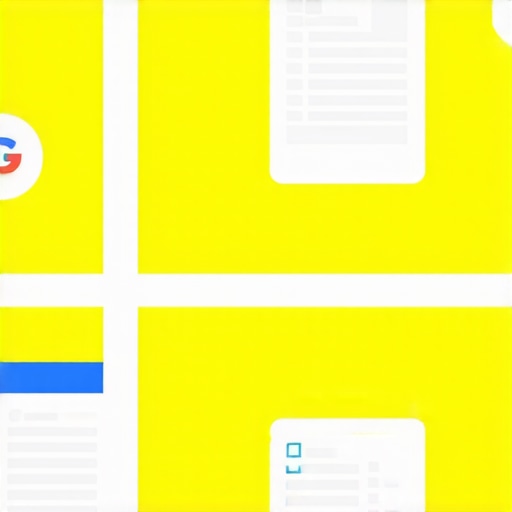 Illustration of a search map with upward trending arrows and SEO icons