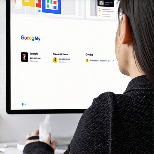 Team working on GMB profile optimization on a computer
