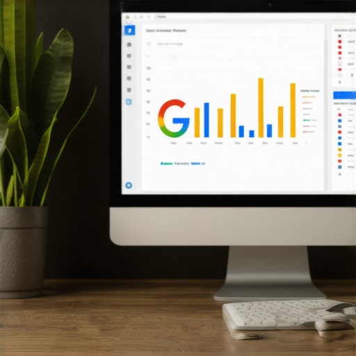 Computer screen displaying local SEO analytics and Google My Business insights.