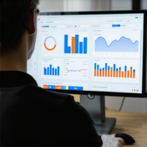 Person reviewing SEO analytics dashboard on a computer for local maps ranking optimization