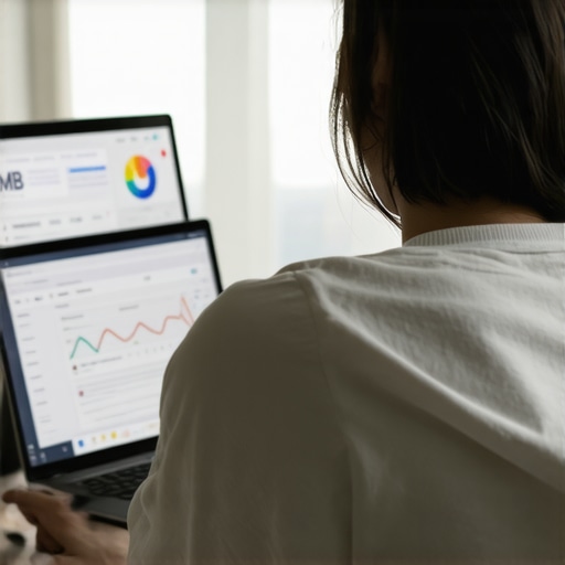 Digital marketer optimizing Google My Business profile with specialized SEO tools.