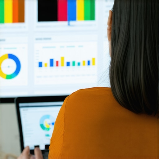 Person reviewing GMB health metrics on a digital dashboard.