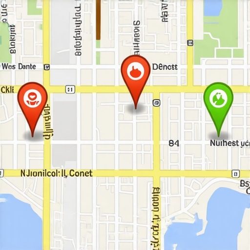 Screenshot showing map overlaps and duplicate listings highlighted for correction.