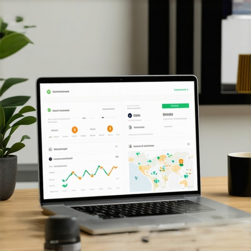 Close-up of a workspace with SEO dashboards and GMB profile management tools
