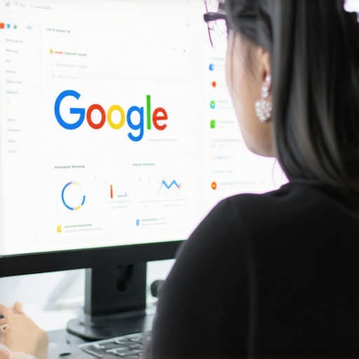 Person working on GMB profile optimization on their laptop, showcasing analytics charts.