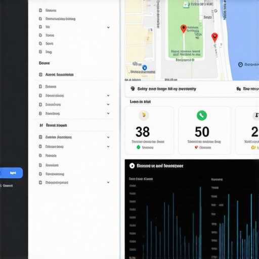 Security Dashboard for GMB Profiles A computer screen showing a security dashboard monitoring Google My Business profile activity.