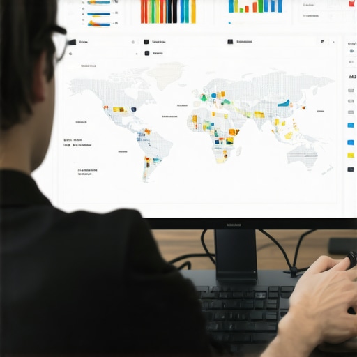 A person reviewing local SEO analytics on a laptop with maps and graphs, demonstrating tactical analysis.