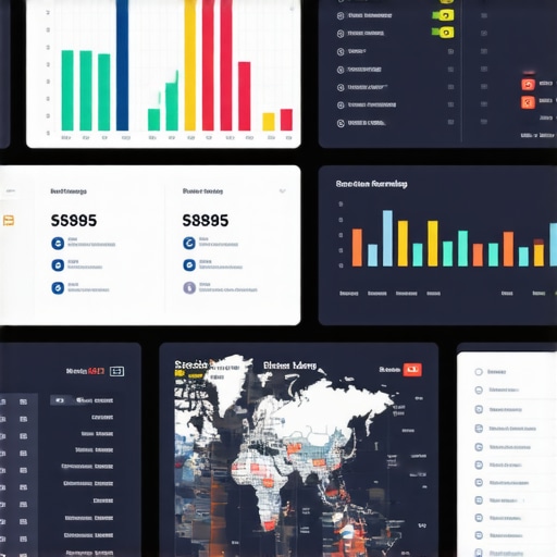 GMB Analytics Dashboard for Long-Term SEO Maintenance A computer screen showing a dashboard with map rankings, notifications, and analytics data for local SEO management.